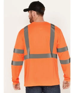 Hawx Men's Solid Enhanced Hi-Vis Long Sleeve Pocket Work T-Shirt - Big  -Cowboy Wear Shop 2000373807 800 P4