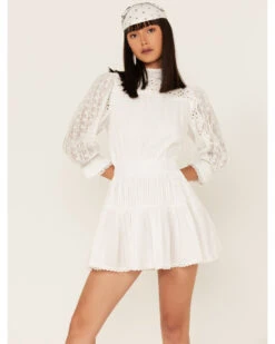 Maia Bergman Women's Nao Lace Tiered Mini Dress -Cowboy Wear Shop 2000373865 100 P4