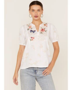 Johnny Was Women's Jailyn Puff Sleeve Weekend Top