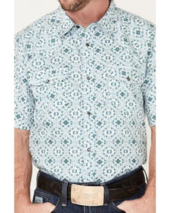 Cody James Men's Wagon Southwestern Print Short Sleeve Western Snap Shirt  -Cowboy Wear Shop 2000373897 100 P3