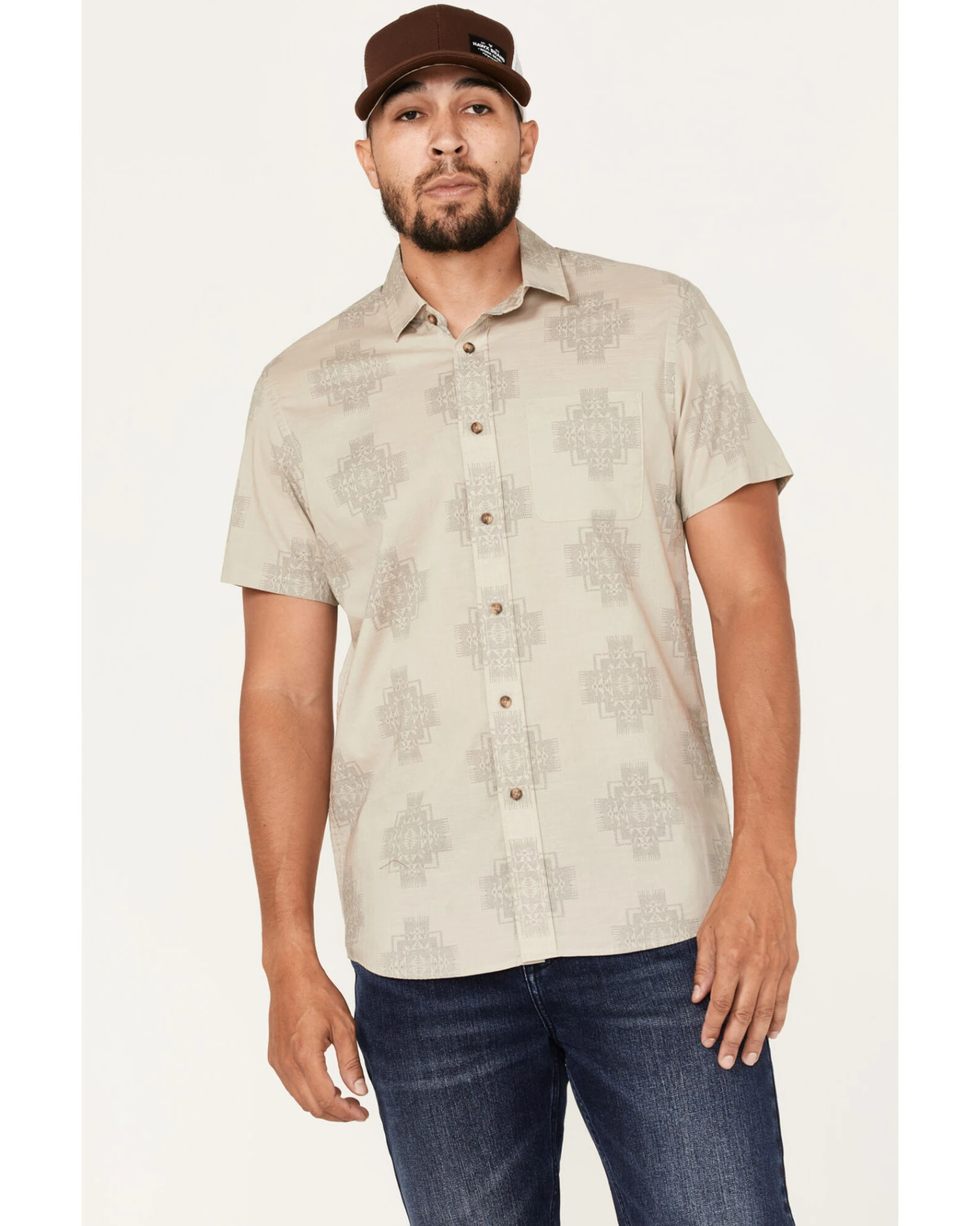 Pendleton Men's Shoreline Print Short Sleeve Western Shirt 3 Pendleton Men's Shoreline Print Short Sleeve Western Shirt