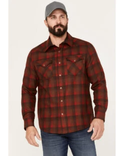 Pendleton Men's Canyon Ombre Plaid Long Sleeve Western Snap Shirt