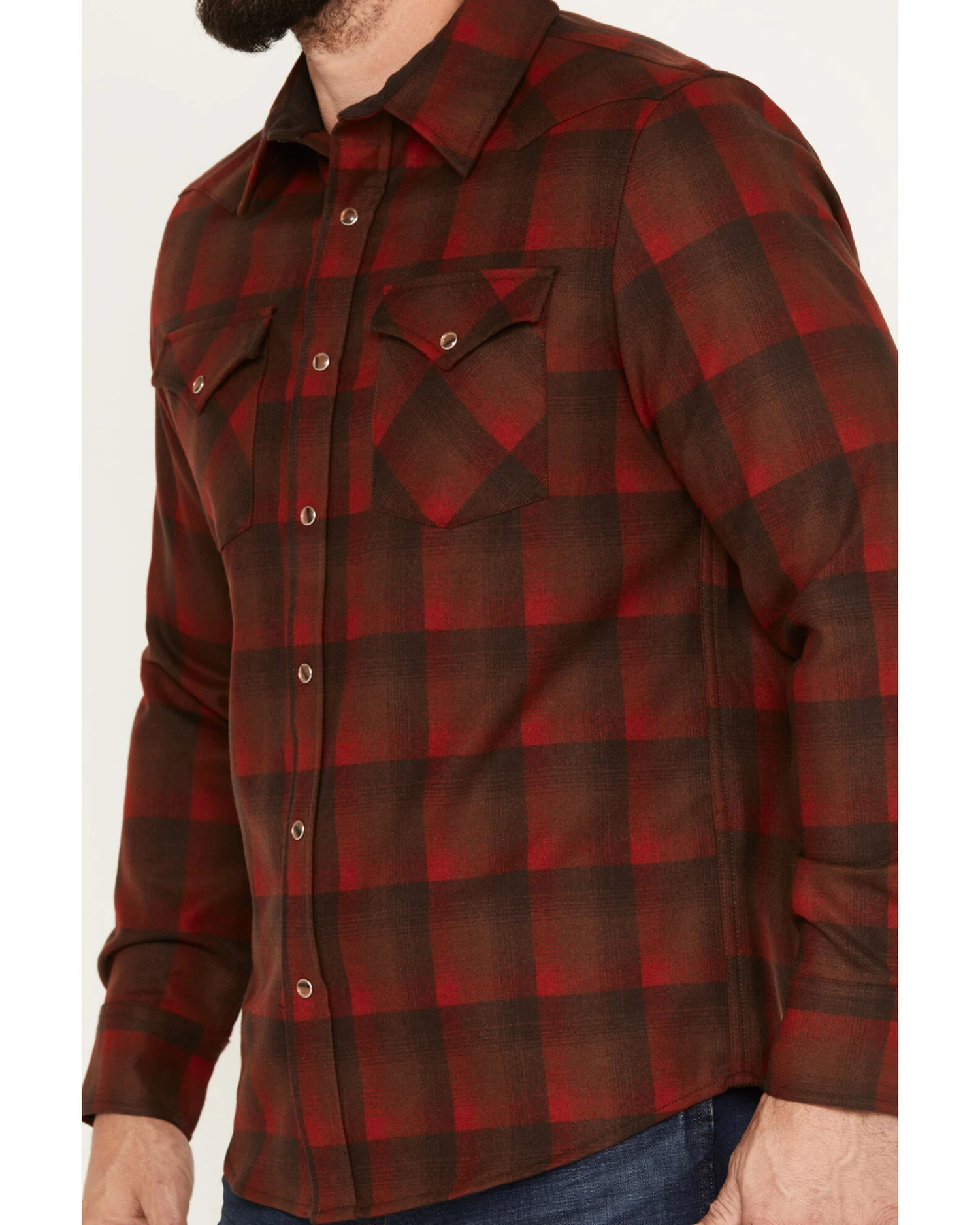 Pendleton Men's Canyon Ombre Plaid Long Sleeve Western Snap Shirt 5 Pendleton Men's Canyon Ombre Plaid Long Sleeve Western Snap Shirt - Image 3