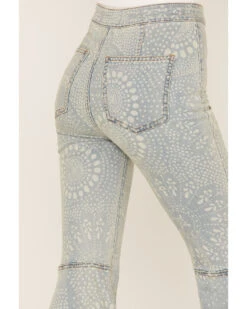 Free People Women's Light Wash High Rise Geo Print Just Float On Flare Jeans 9 Free People Women's Light Wash High Rise Geo Print Just Float On Flare Jeans -Cowboy Wear Shop 2000374737 412 P4