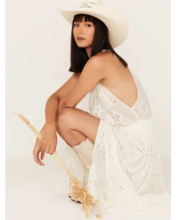 Free People Women's Dolly Ruffle Lace Bodysuit Dress