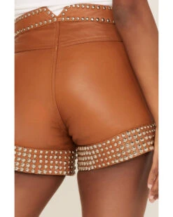 Understated Leather Women's High Rise Studded Leather Thelma Shorts 9 Understated Leather Women's High Rise Studded Leather Thelma Shorts -Cowboy Wear Shop 2000374919 280 P4