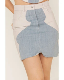 Understated Leather Women's Lil Mamma Scalloped Denim Leather Mini Skirt 9 Understated Leather Women's Lil Mamma Scalloped Denim Leather Mini Skirt -Cowboy Wear Shop 2000374928 400 P3