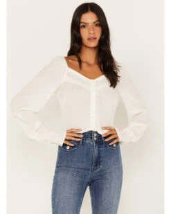 Idyllwind Women's Swiss Dot Lace Poet Blouse