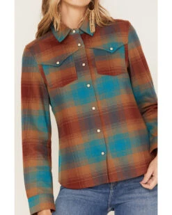 Idyllwind Women's Ombre Plaid Print Long Sleeve Pearl Snap Western Shirt 8 Idyllwind Women's Ombre Plaid Print Long Sleeve Pearl Snap Western Shirt -Cowboy Wear Shop 2000375314 400 P3