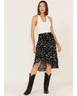 Beyond The Radar Women's Floral Print Midi Skirt