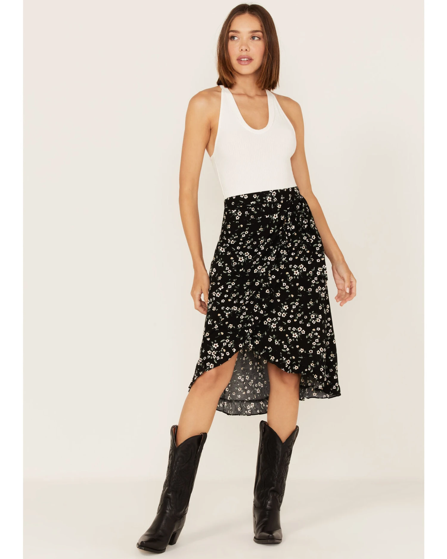 Beyond The Radar Women's Floral Print Midi Skirt 3 Beyond The Radar Women's Floral Print Midi Skirt