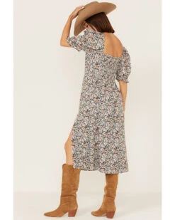 Beyond The Radar Women's Floral Print Split Leg Midi Dress 9 Beyond The Radar Women's Floral Print Split Leg Midi Dress -Cowboy Wear Shop 2000375668 400 P4
