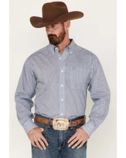Ariat Men's Isaac Geo Print Wrinkle Free Long Sleeve Button Down Western Shirt - Big & Tall