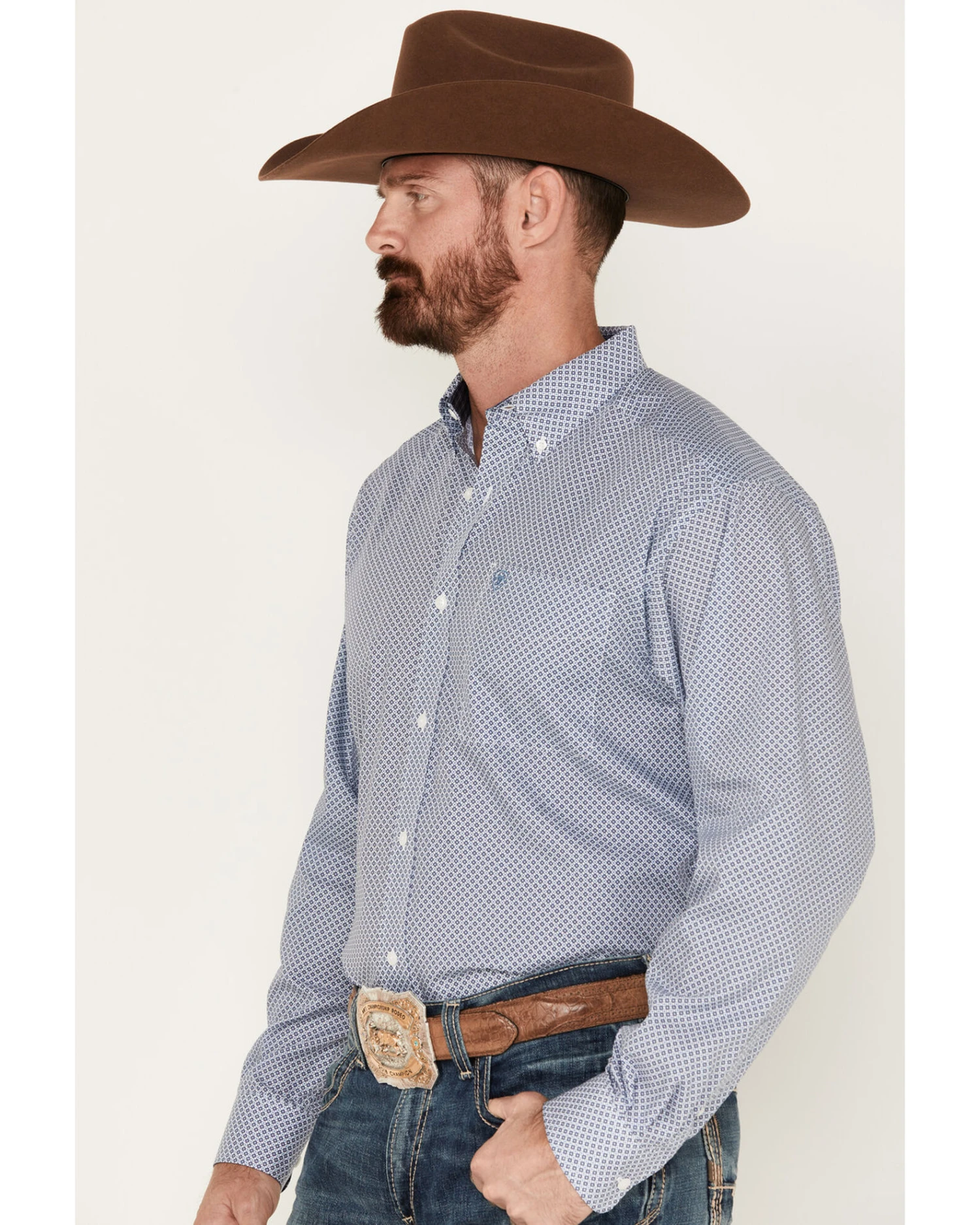 Ariat Men's Isaac Geo Print Wrinkle Free Long Sleeve Button Down Western Shirt - Big & Tall 4 Ariat Men's Isaac Geo Print Wrinkle Free Long Sleeve Button Down Western Shirt - Big & Tall - Image 2