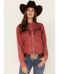 Kimes Ranch Women's Kaycee Denim Long Sleeve Pearl Snap Western Core Shirt