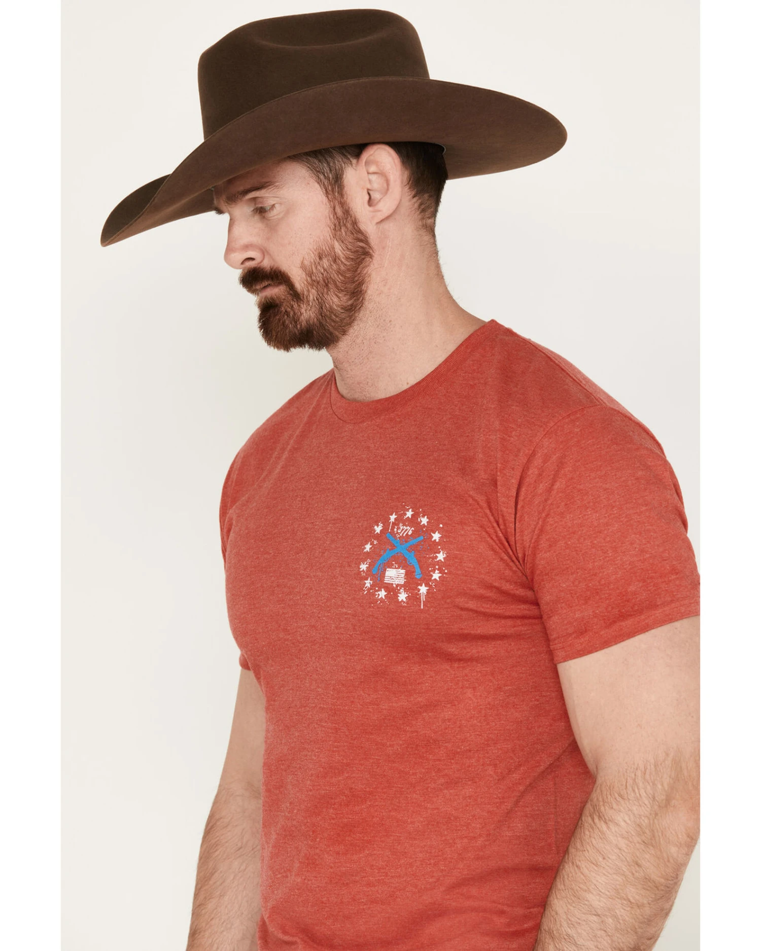 Howitzer Men's Red, White And Blue Graphic Western T-Shirt 4 Howitzer Men's Red, White And Blue Graphic Western T-Shirt - Image 2