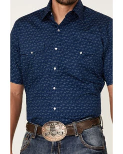 Ely Walker Men's Mini Southwestern Print Short Sleeve Pearl Snap Western Shirt   -Cowboy Wear Shop 2000377391 410 P3