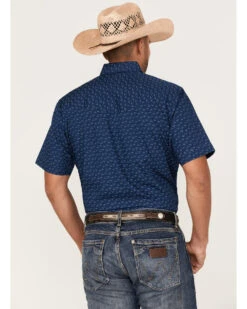 Ely Walker Men's Mini Southwestern Print Short Sleeve Pearl Snap Western Shirt   -Cowboy Wear Shop 2000377391 410 P4