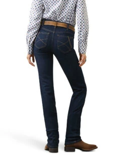 Ariat Women's R.E.A.L. Dark Wash Mid Rise Ella Stretch Straight Jeans -Cowboy Wear Shop 2000377690 400 P3