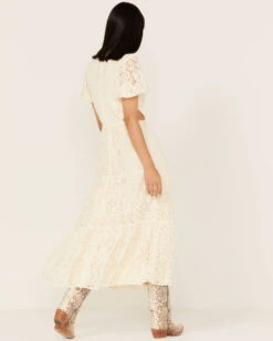 Flying Tomato Women's Just My Type Short Puff Sleeve Lace Midi Dress -Cowboy Wear Shop 2000378127 110 P4