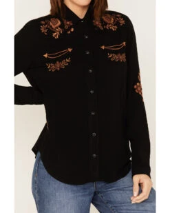 Stetson Women's Floral Embroidered Long Sleeve Snap Western Shirt -Cowboy Wear Shop 2000378241 001 P3