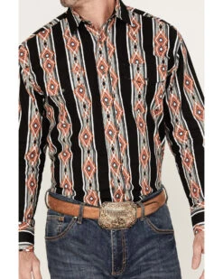 Wrangler Men's Checotah Striped Long Sleeve Pearl Snap Western Shirt 8 Wrangler Men's Checotah Striped Long Sleeve Pearl Snap Western Shirt -Cowboy Wear Shop 2000378415 001 P3