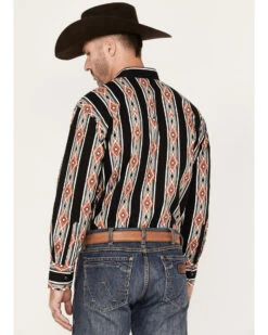 Wrangler Men's Checotah Striped Long Sleeve Pearl Snap Western Shirt 9 Wrangler Men's Checotah Striped Long Sleeve Pearl Snap Western Shirt -Cowboy Wear Shop 2000378415 001 P4