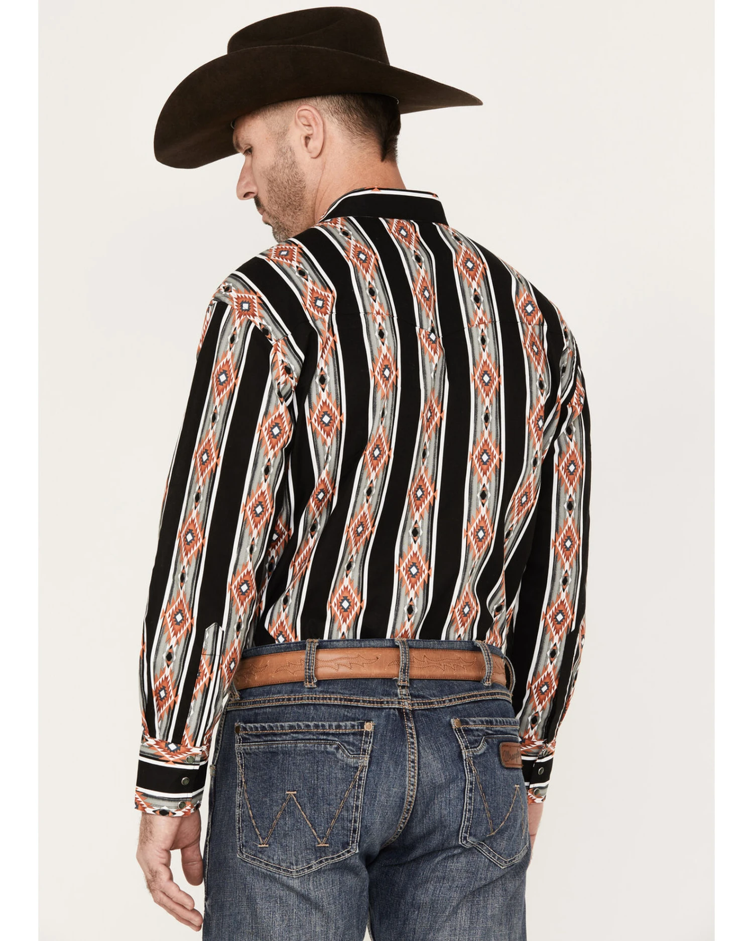 Wrangler Men's Checotah Striped Long Sleeve Pearl Snap Western Shirt 6 Wrangler Men's Checotah Striped Long Sleeve Pearl Snap Western Shirt - Image 4