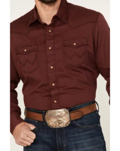 Wrangler Retro Men's Premium Solid Long Sleeve Snap Western Shirt  -Cowboy Wear Shop 2000378420 646 P3