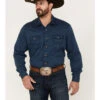Wrangler Retro Men's Premium Solid Long Sleeve Snap Western Shirt  -Cowboy Wear Shop 2000378421 400 P1