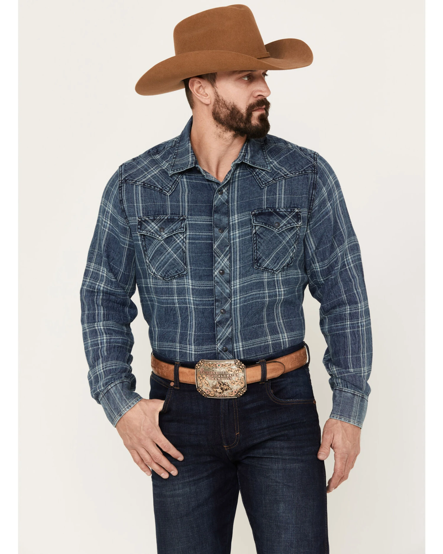 Wrangler Retro Men's Plaid Long Sleeve Western Snap Shirt 3 Wrangler Retro Men's Plaid Long Sleeve Western Snap Shirt