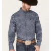 George Strait By Wrangler Plaid Print Long Sleeve Button Down Western Shirt - Big & Tall -Cowboy Wear Shop 2000378447 400 P1