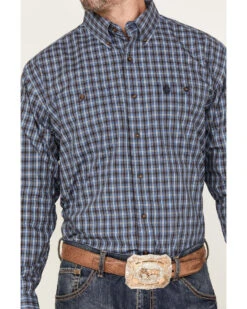George Strait By Wrangler Plaid Print Long Sleeve Button Down Western Shirt - Big & Tall -Cowboy Wear Shop 2000378447 400 P3