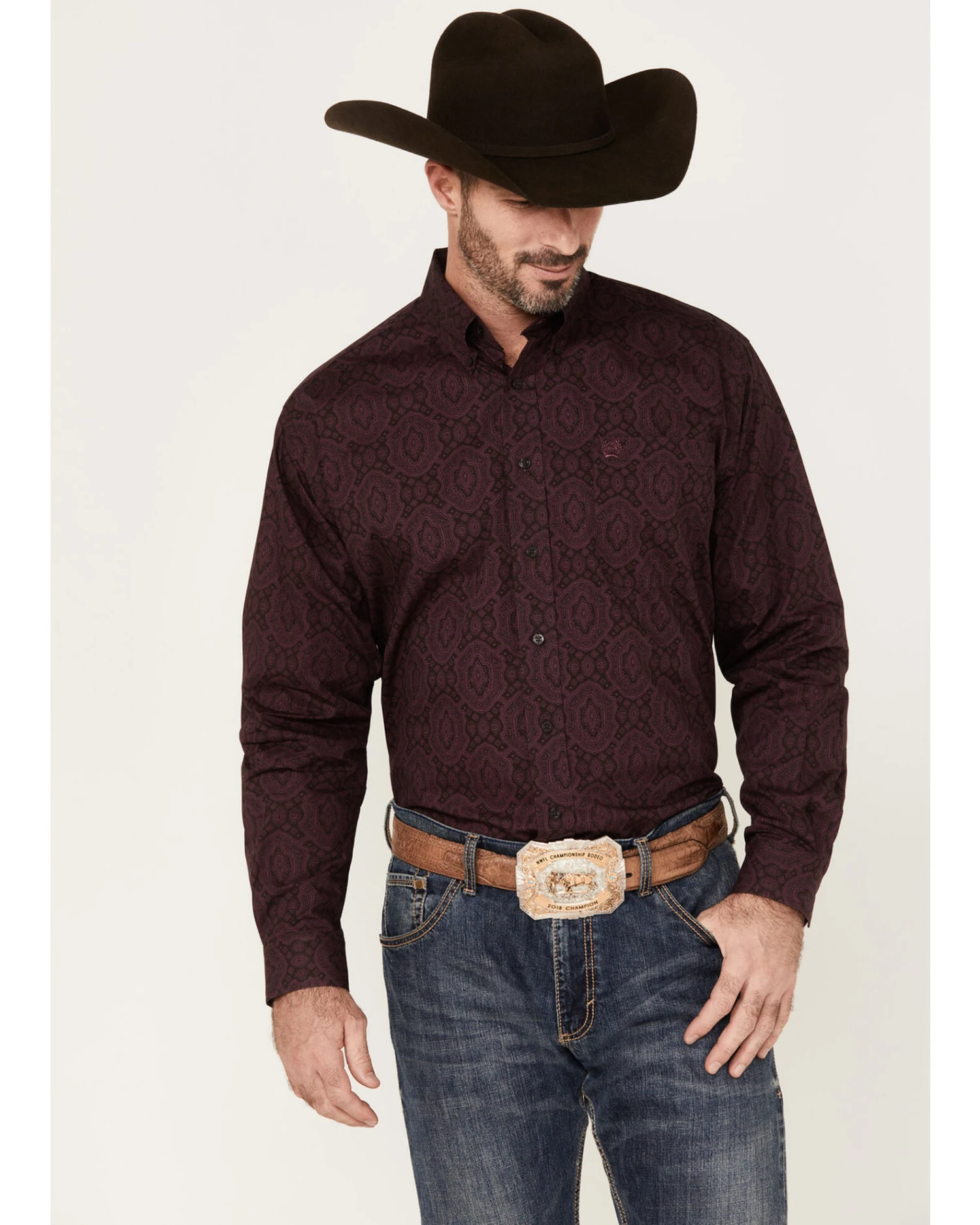 Cinch Men's Medallion Print Long Sleeve Button Down Western Shirt 3 Cinch Men's Medallion Print Long Sleeve Button Down Western Shirt