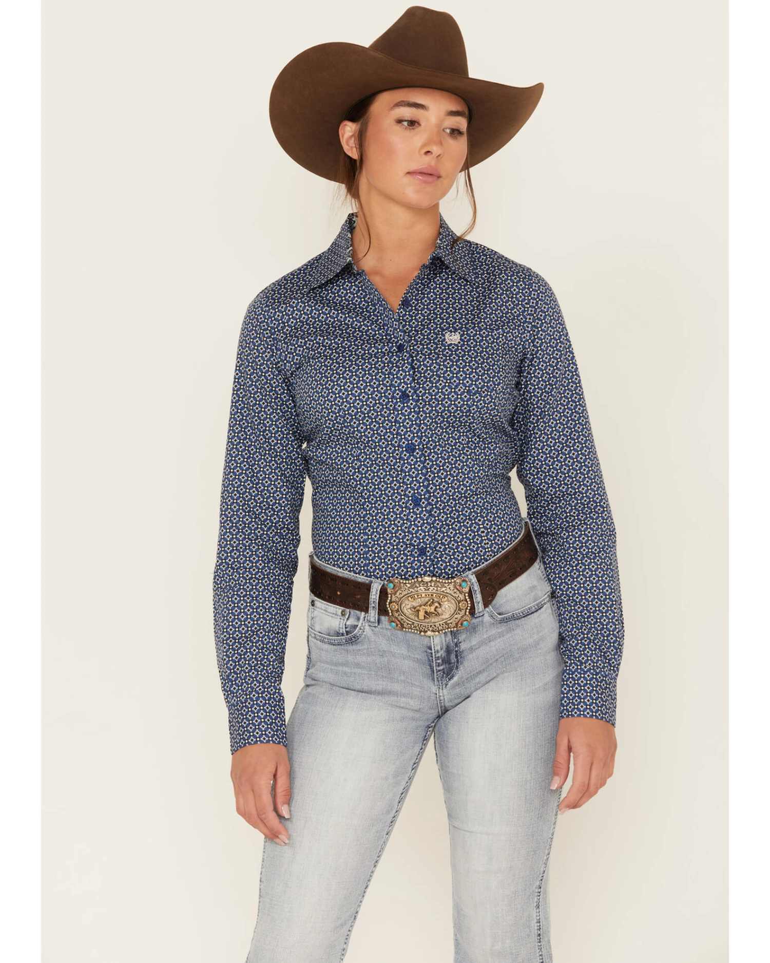 Cinch Women's Geo Print Long Sleeve Button Down Western Core Shirt 3 Cinch Women's Geo Print Long Sleeve Button Down Western Core Shirt