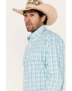 George Strait By Wrangler Men's Plaid Print Button-Down Western Shirt -Cowboy Wear Shop 2000379928 442 P2