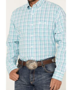 George Strait By Wrangler Men's Plaid Print Button-Down Western Shirt -Cowboy Wear Shop 2000379928 442 P3