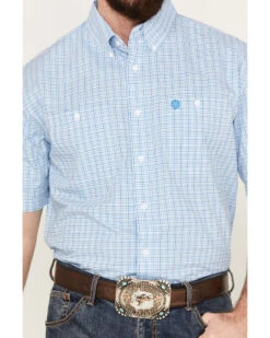 George Strait By Wrangler Men's Plaid Print Short Sleeve Button Down Western Shirt - Big 8 George Strait By Wrangler Men's Plaid Print Short Sleeve Button Down Western Shirt - Big -Cowboy Wear Shop 2000380000 400 P3