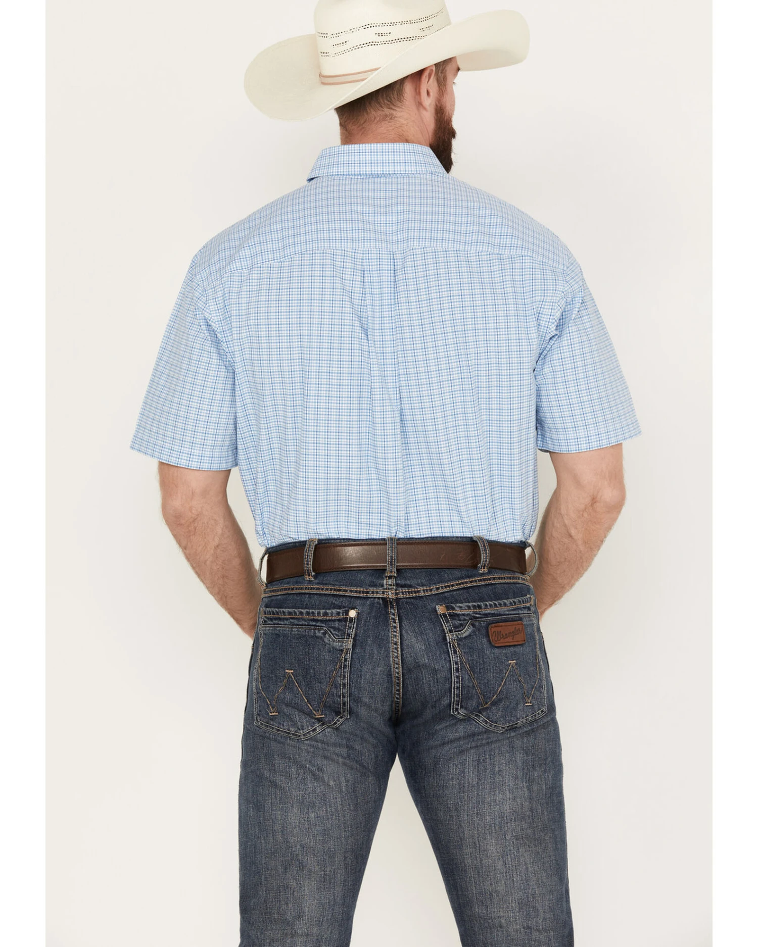 George Strait By Wrangler Men's Plaid Print Short Sleeve Button Down Western Shirt - Big 6 George Strait By Wrangler Men's Plaid Print Short Sleeve Button Down Western Shirt - Big - Image 4