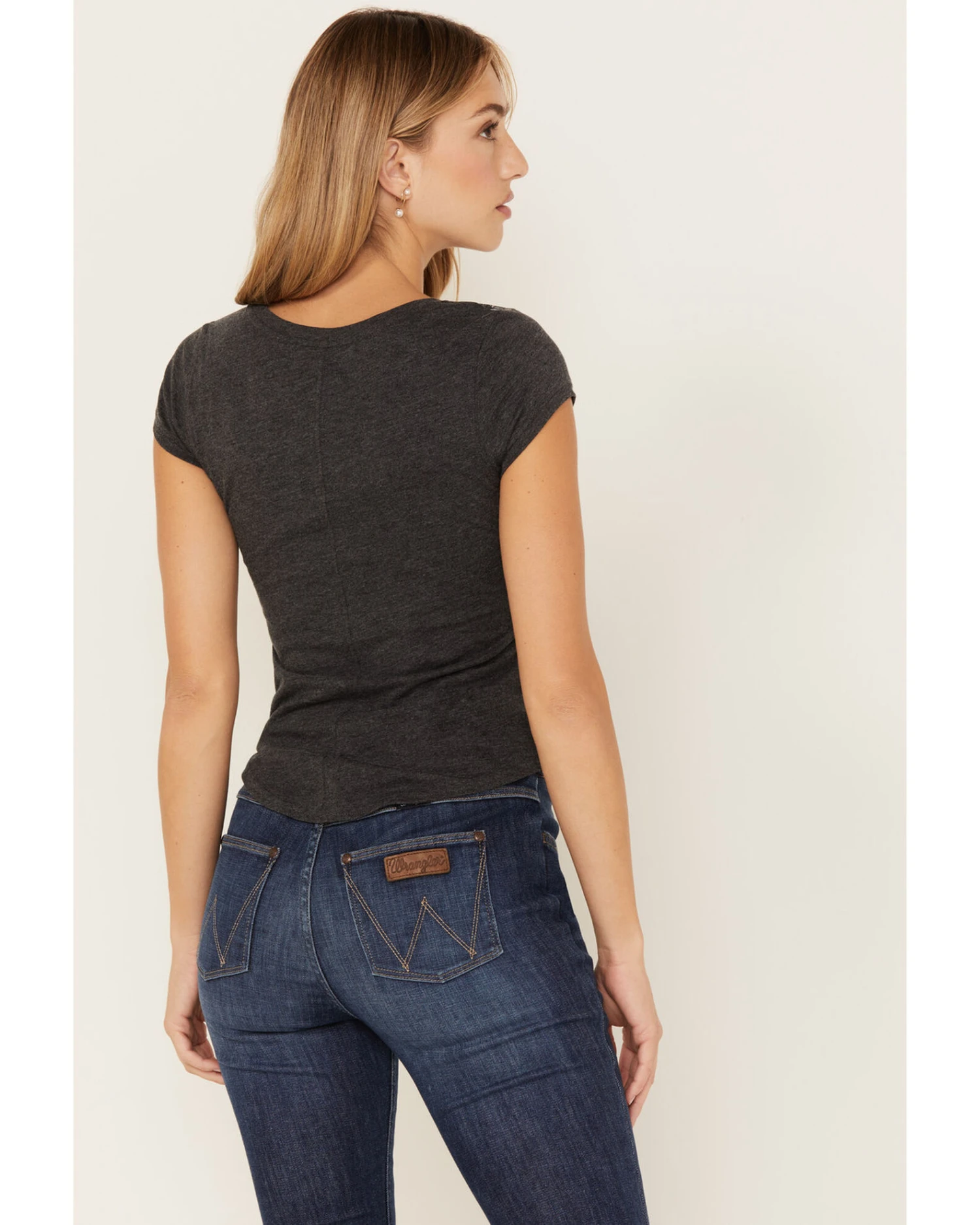 Shyanne Women's Bandana Short Sleeve Graphic Ringer Tee 6 Shyanne Women's Bandana Short Sleeve Graphic Ringer Tee - Image 4