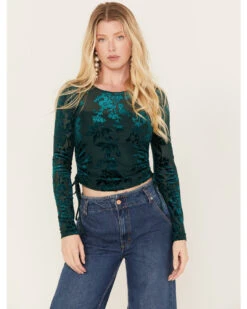 Shyanne Women's Side Tie Long Sleeve Top