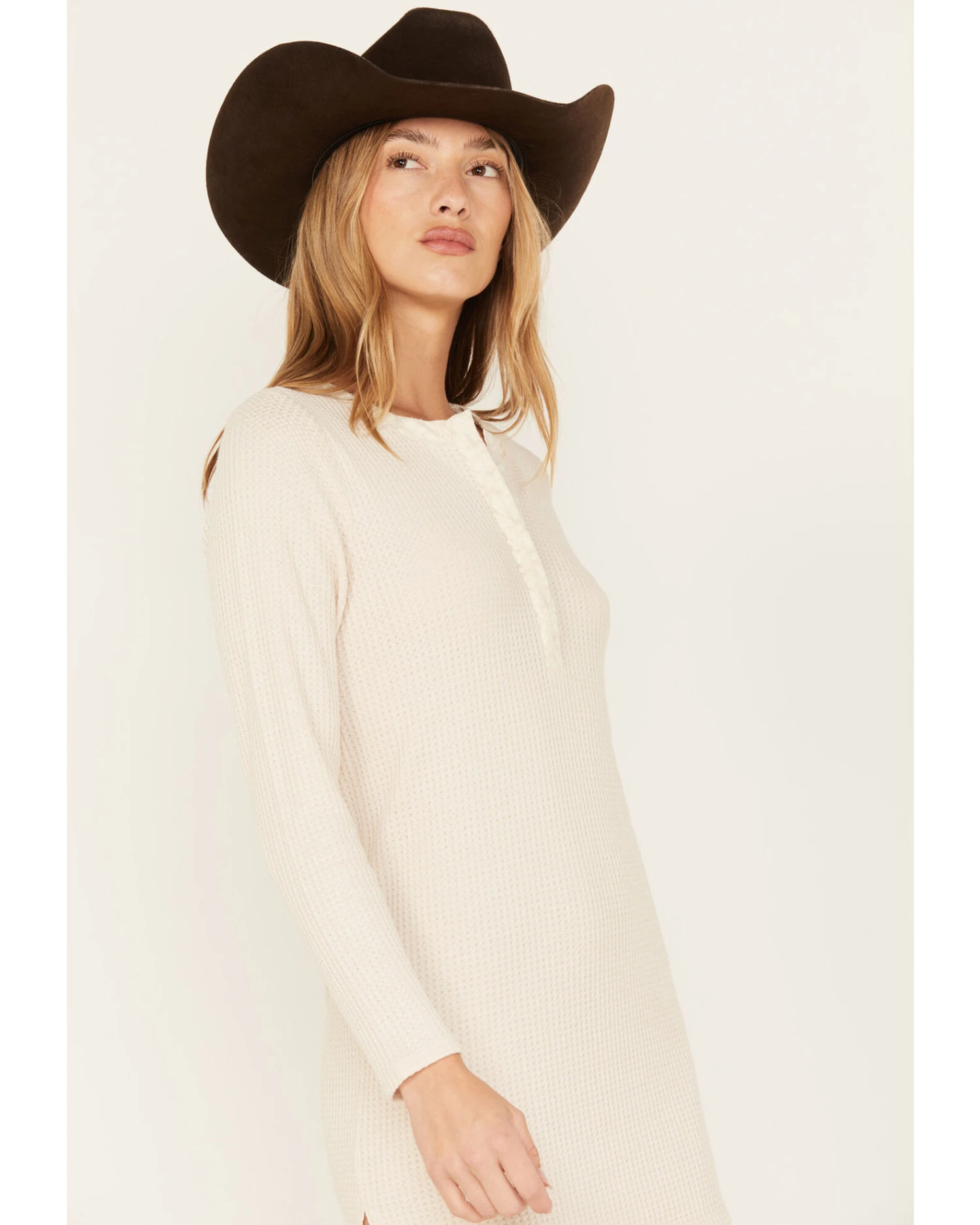 Cleo + Wolf Women's Waffle Knit Henley Dress 4 Cleo + Wolf Women's Waffle Knit Henley Dress - Image 2