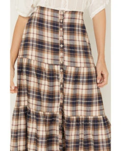 Cleo + Wolf Women's Plaid Print Button Front Midi Skirt 9 Cleo + Wolf Women's Plaid Print Button Front Midi Skirt -Cowboy Wear Shop 2000380778 681 P3