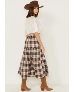 Cleo + Wolf Women's Plaid Print Button Front Midi Skirt 11 Cleo + Wolf Women's Plaid Print Button Front Midi Skirt -Cowboy Wear Shop 2000380778 681 P5