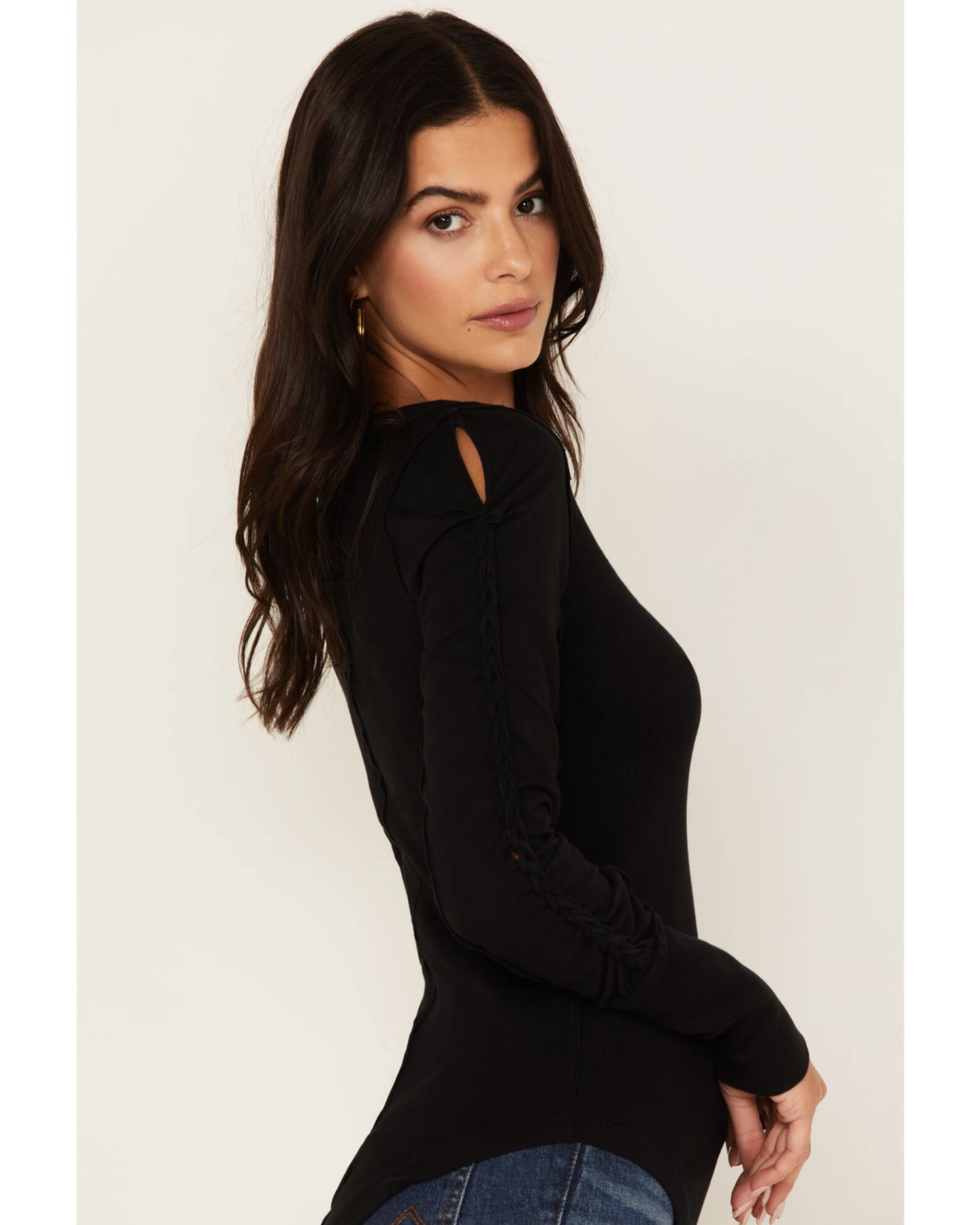 Free People Women's Daisy Chain Cuff Knit Long Sleeve Top 4 Free People Women's Daisy Chain Cuff Knit Long Sleeve Top - Image 2