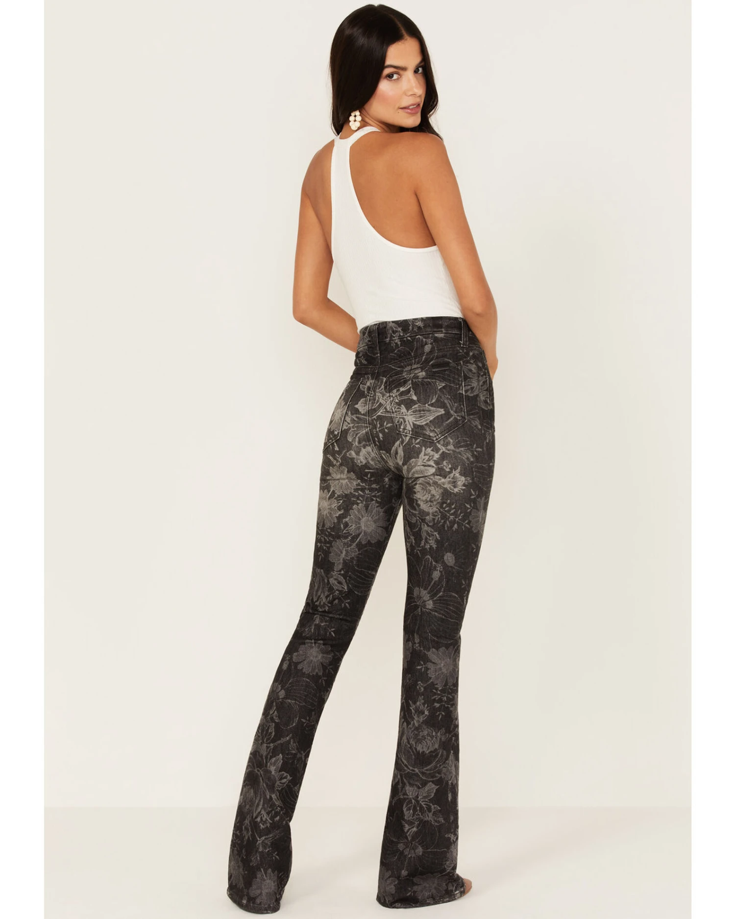 7 For All Mankind Women's Floral Print High Rise Slim Stretch Bootcut Jeans 5 7 For All Mankind Women's Floral Print High Rise Slim Stretch Bootcut Jeans - Image 3