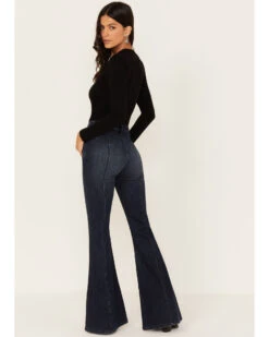 Shyanne Women's Dark Wash High Rise Eden Stretch Flare Jeans -Cowboy Wear Shop 2000381364 416 P3