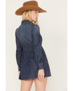 Shyanne Women's Medium Wash Long Sleeve Denim Shirt Dress -Cowboy Wear Shop 2000381369 414 P4
