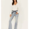 Idyllwind Women's Loma Light Wash Contrast Wash High Risin' Stretch Flare Jeans 2 Idyllwind Women's Loma Light Wash Contrast Wash High Risin' Stretch Flare Jeans -Cowboy Wear Shop 2000381427 412 P1