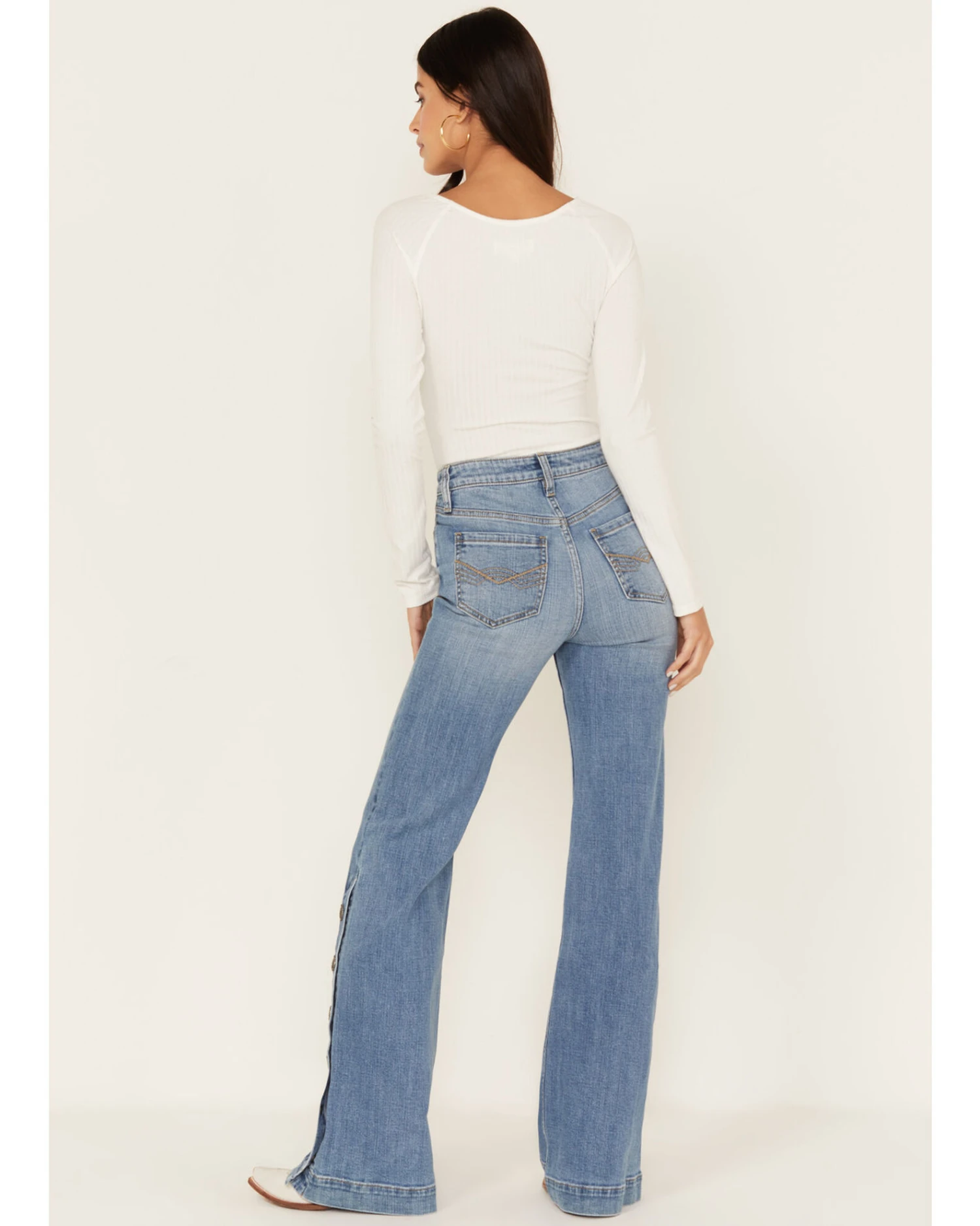 Idyllwind Women's Burch Light Wash High Risin Snap Trouser Jeans 5 Idyllwind Women's Burch Light Wash High Risin Snap Trouser Jeans - Image 3